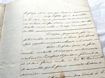 Early 19th Century French notarial act from 1839, featuring handwritten text and an Imperial tax stamp seal.