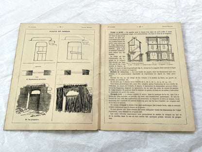 Late 19th - Antique French Geometric Drawing Manual for Students - Horsin-Deon Larousse Educational Booklet - Art & Architecture Skills.