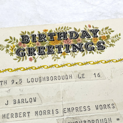 1950s - Vintage GPO Birthday Greetings Telegram with Zodiac Signs - Mid-Century British Post Office Astrological Message - UK Document