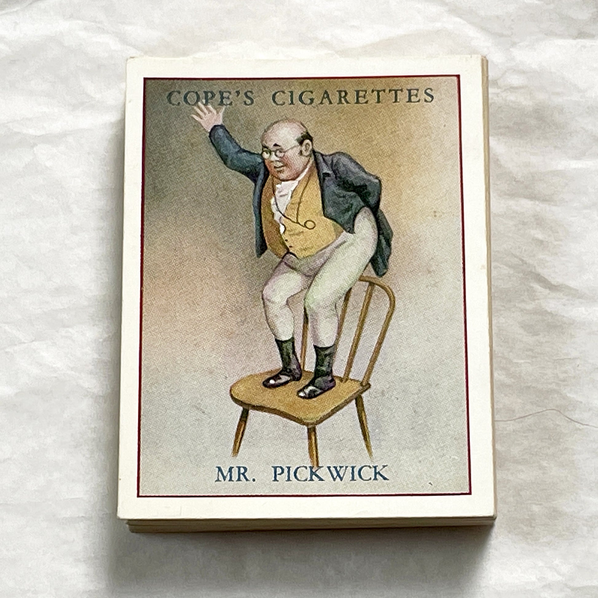 1930s - Vintage Collectible Cope's Dickens Character Series Cigarette Card - Mr. Pickwick Illustrated - Tobacco Advertising Memorabilia