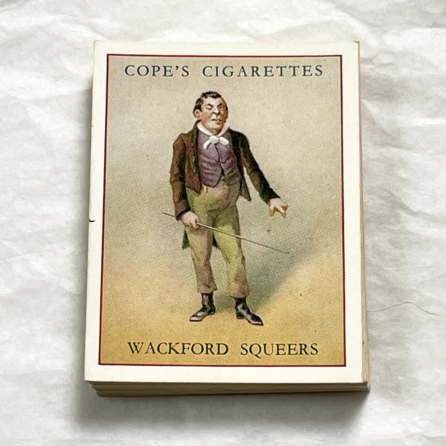 1930s - Cope's Cigarettes Wackford Squeers Dickens Character Series Card - Authentic Victorian Era Collectible Tobacco Ephemera