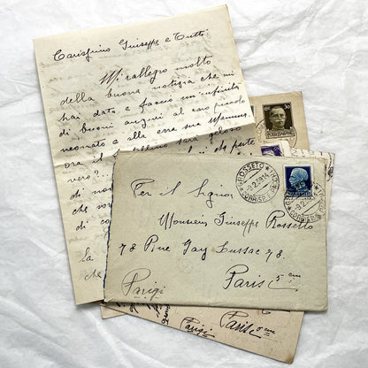 1930s - Vintage Italian Postcards Handwritten Letters - Historic European Correspondence Philately Collector Lot - From Italy to France