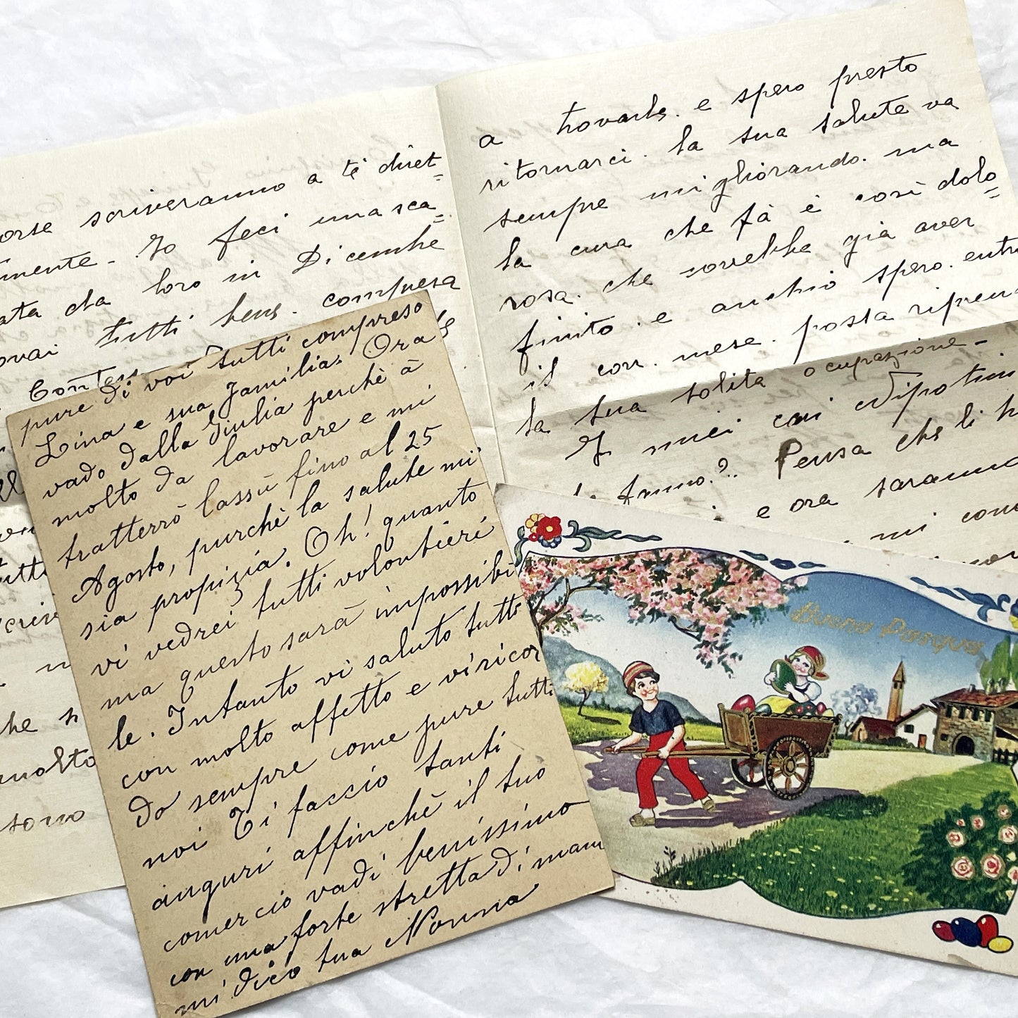 1930s - Vintage Italian Postcards Handwritten Letters - Historic European Correspondence Philately Collector Lot - From Italy to France
