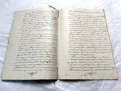1800s French notarial act with handwritten text and imperial seals featuring a figure of justice and an eagle.