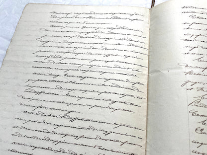 1800s French notarial act with handwritten text and imperial seals featuring a figure of justice and an eagle.