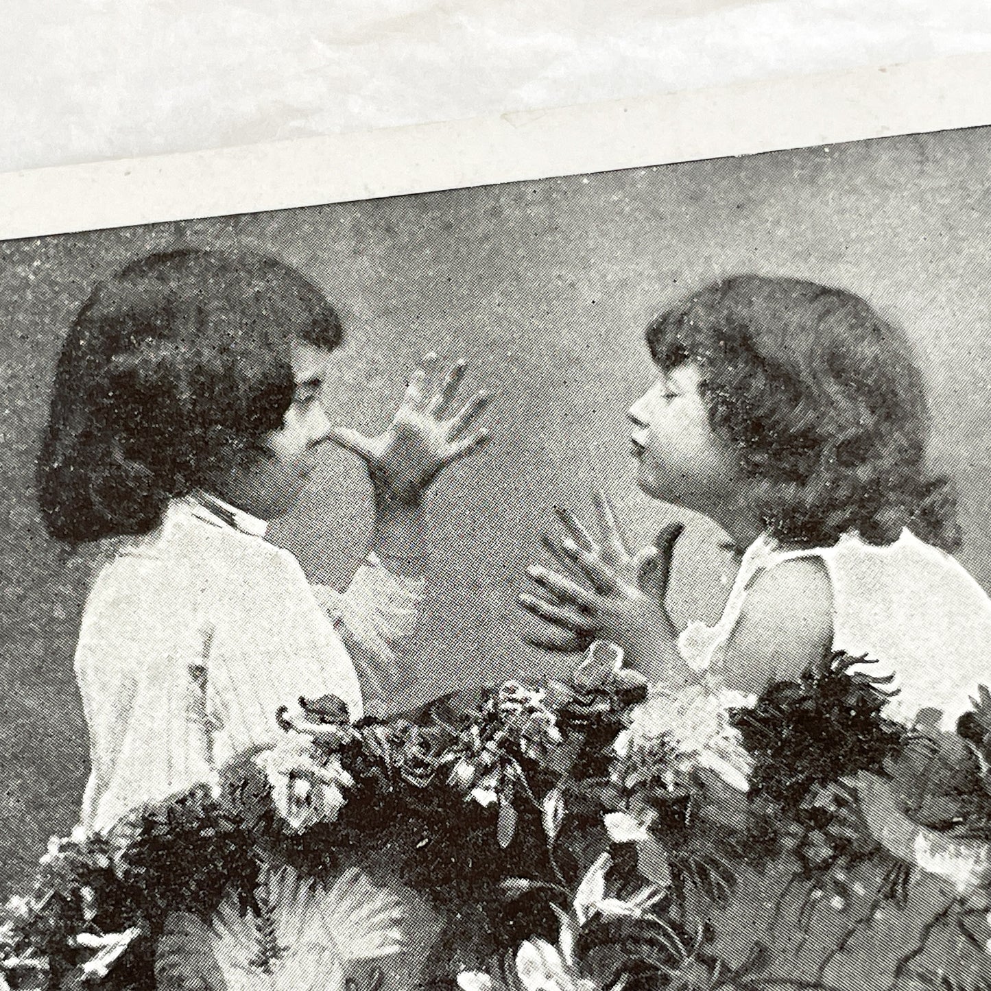 1900s - Vintage Children Postcard - Antique Photo Card - Two Young Girls Playing - Edwardian Era Ephemera Collectible