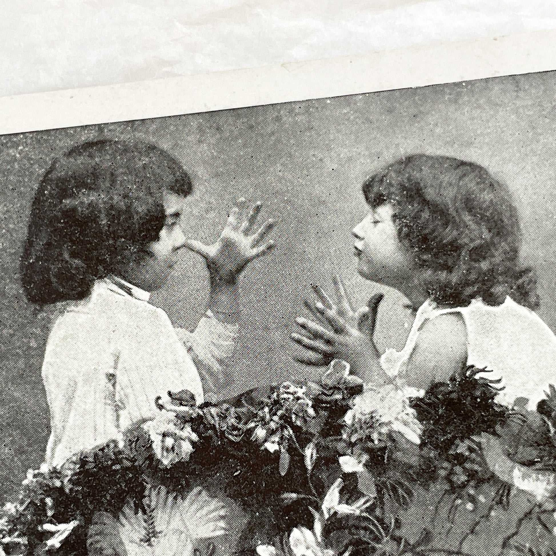 1900s - Vintage Children Postcard - Antique Photo Card - Two Young Girls Playing - Edwardian Era Ephemera Collectible