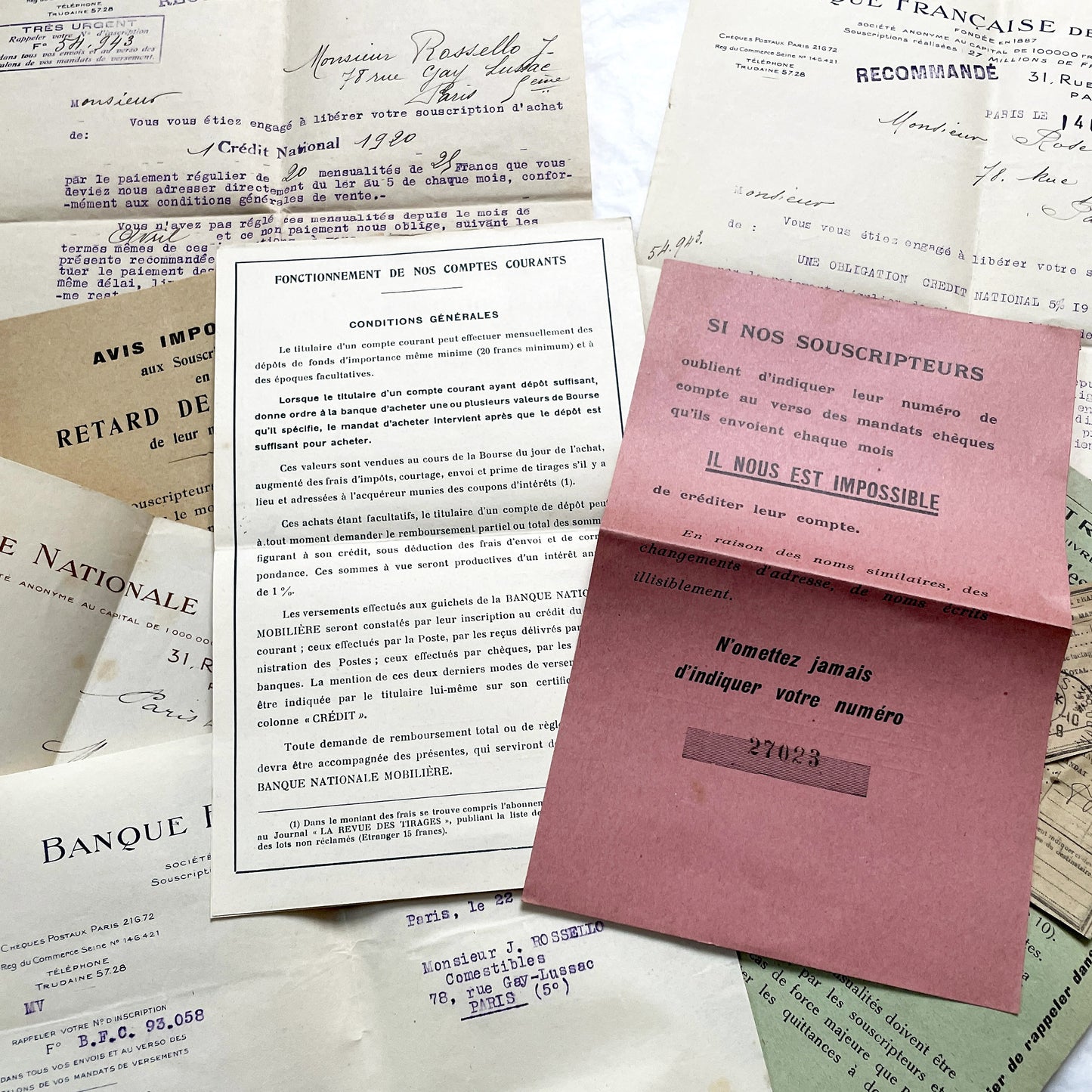 1920s - Vintage French Financial Documents Collection - Banque Nationale Mobilière - Ville de Paris Obligation - Historical Paper Ephemera