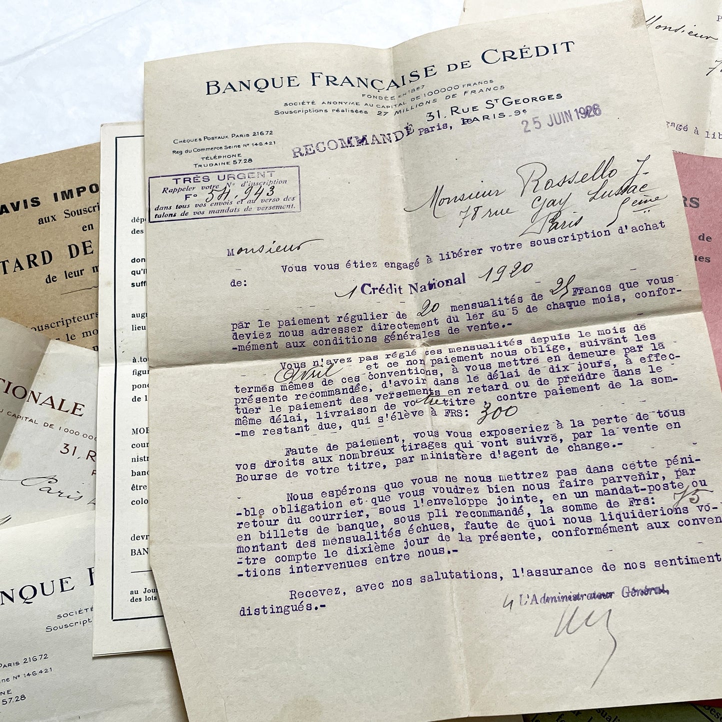 1920s - Vintage French Financial Documents Collection - Banque Nationale Mobilière - Ville de Paris Obligation - Historical Paper Ephemera