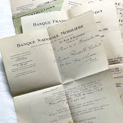 1920s - Vintage French Financial Documents Collection - Banque Nationale Mobilière - Ville de Paris Obligation - Historical Paper Ephemera