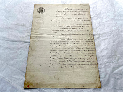 Mid 19th Century French notarial act with clear handwriting and 'Timbre Imperial' official tax stamp.