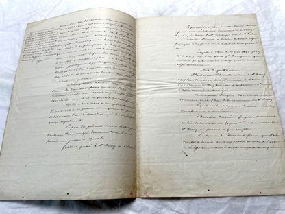 Mid 19th Century French notarial act with clear handwriting and 'Timbre Imperial' official tax stamp.
