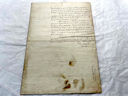 Mid 19th Century French notarial act with clear handwriting and 'Timbre Imperial' official tax stamp.