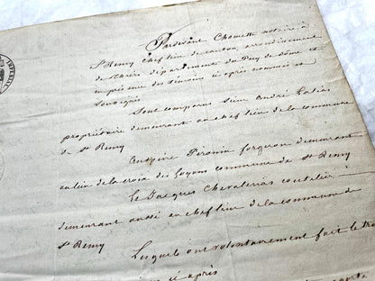 Mid 19th Century French notarial act with clear handwriting and 'Timbre Imperial' official tax stamp.
