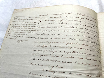 Mid 19th Century French notarial act with clear handwriting and 'Timbre Imperial' official tax stamp.