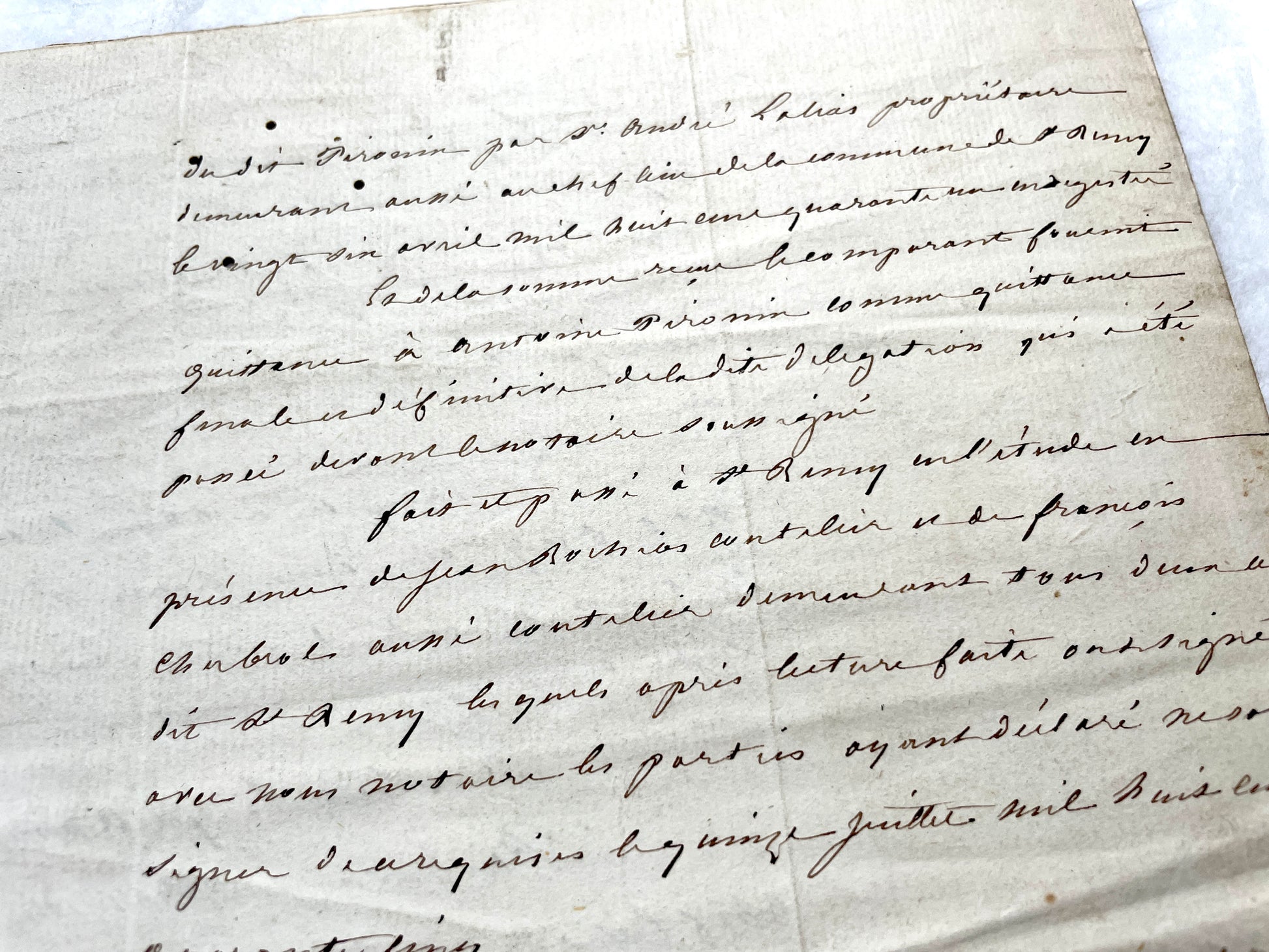 Mid 19th Century French notarial act with clear handwriting and 'Timbre Imperial' official tax stamp.