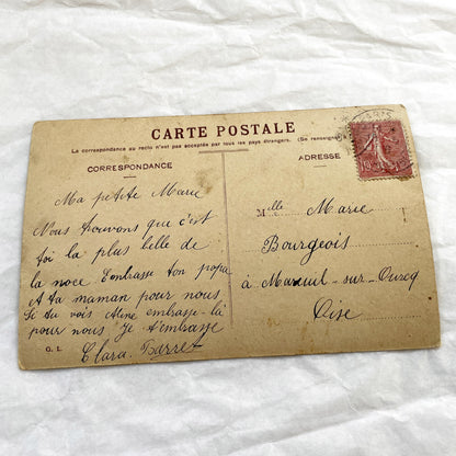 1900s - Antique French Postcard - Playful Child Portrait Photo - Vintage Ephemera Collectible - 'Tiens, Voila Pour Toi!'