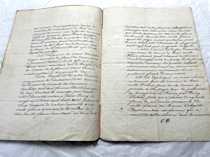 1860s French Notarial Act - Antique Legal Document with calligraphic script and Imperial stamps.