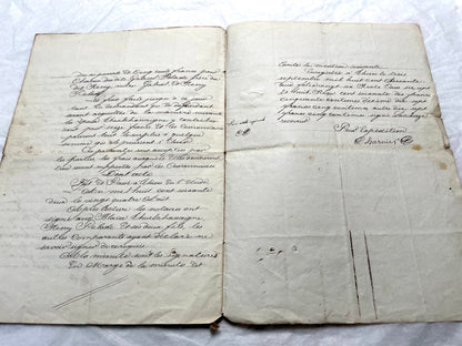 1860s French Notarial Act - Antique Legal Document with calligraphic script and Imperial stamps.