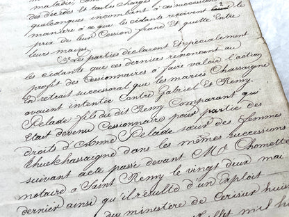 1860s French Notarial Act - Antique Legal Document with calligraphic script and Imperial stamps.