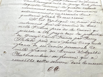 1860s French Notarial Act - Antique Legal Document with calligraphic script and Imperial stamps.
