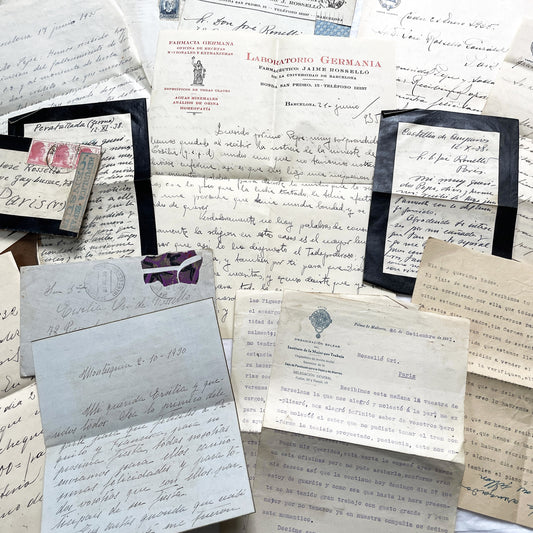 1930s - Vintage Spanish Correspondence - Historic Letters from Barcelona & Mallorca - Pharmacy & Censorship Markings