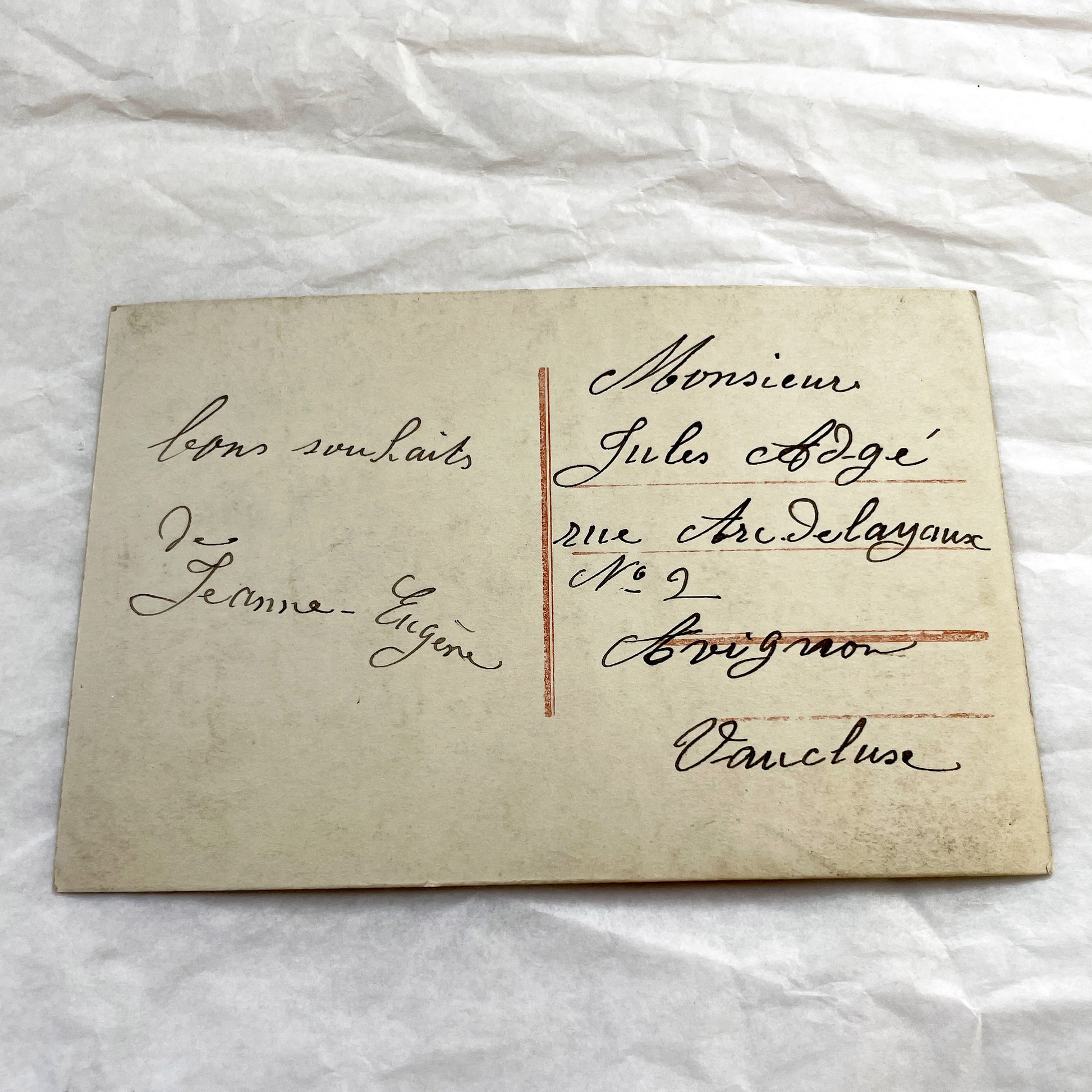 1910s - Vintage French Postcard - Elegant Edwardian Woman Portrait - Plush Fur Stole - Bonne Année New Year Greeting - Hand Tinted Sepia.