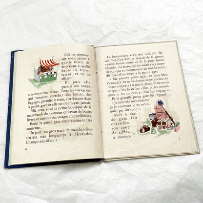 1940s - Histoire d'une Petite Gare qui s'ennuyait - Marcelle Quartalla - Vintage French Children's Illustrated Book - Simone Ohl - Gründ