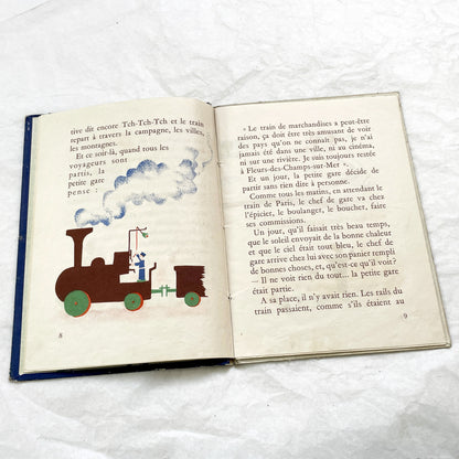 1940s - Histoire d'une Petite Gare qui s'ennuyait - Marcelle Quartalla - Vintage French Children's Illustrated Book - Simone Ohl - Gründ