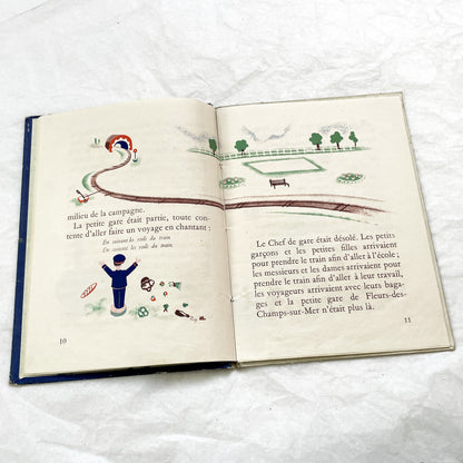 1940s - Histoire d'une Petite Gare qui s'ennuyait - Marcelle Quartalla - Vintage French Children's Illustrated Book - Simone Ohl - Gründ