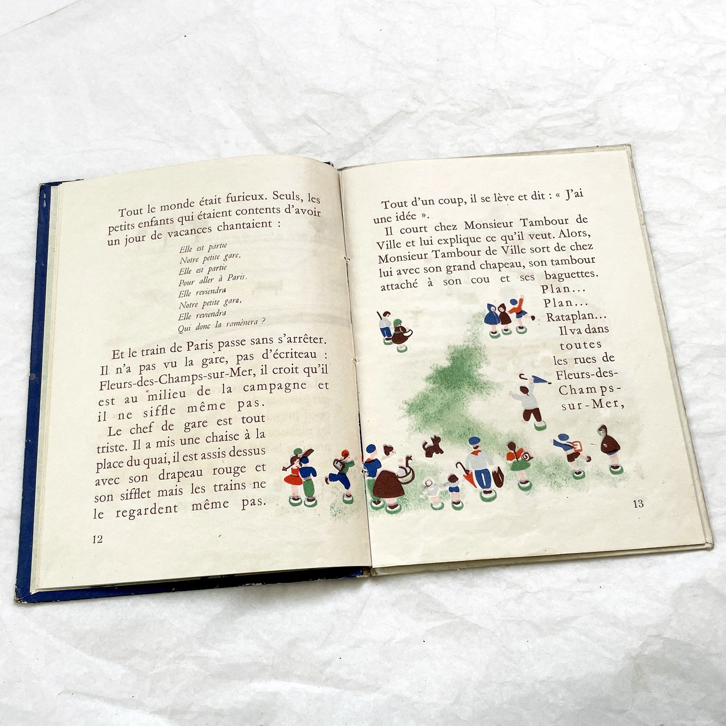 1940s - Histoire d'une Petite Gare qui s'ennuyait - Marcelle Quartalla - Vintage French Children's Illustrated Book - Simone Ohl - Gründ