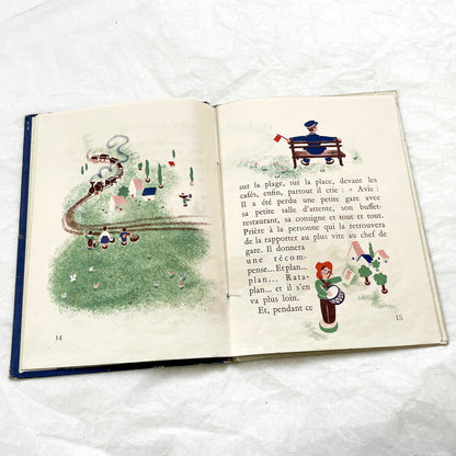 1940s - Histoire d'une Petite Gare qui s'ennuyait - Marcelle Quartalla - Vintage French Children's Illustrated Book - Simone Ohl - Gründ