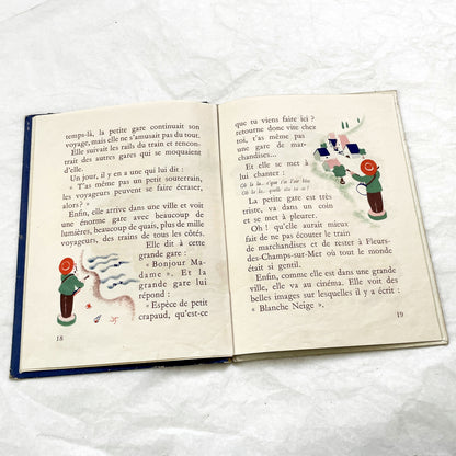 1940s - Histoire d'une Petite Gare qui s'ennuyait - Marcelle Quartalla - Vintage French Children's Illustrated Book - Simone Ohl - Gründ