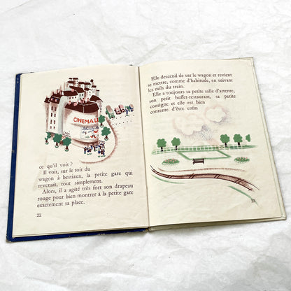 1940s - Histoire d'une Petite Gare qui s'ennuyait - Marcelle Quartalla - Vintage French Children's Illustrated Book - Simone Ohl - Gründ