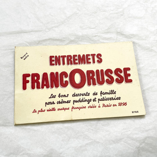 1950s - Vintage French Francorusse Dessert Blotter - Advertising Buvard - Original Paper Ephemera for Kitchen Decor - Collectors Item