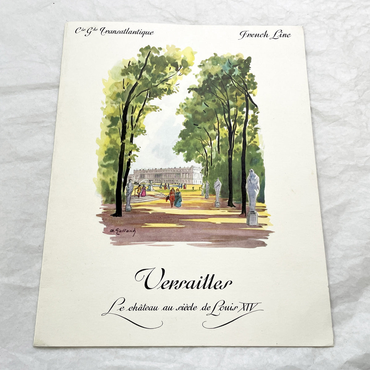 1960s - Vintage French Line Menu from SS Flandre Ship - Gala Dinner New Year's Eve 1961 - Versailles Art Cover - Collectible Ocean Liner