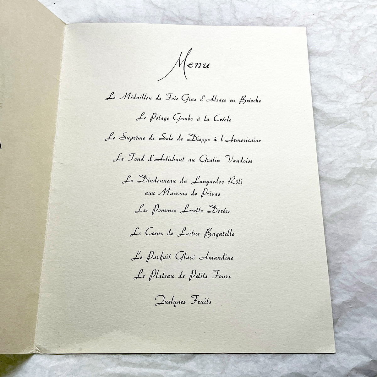1960s - Vintage French Line Menu from SS Flandre Ship - Gala Dinner New Year's Eve 1961 - Versailles Art Cover - Collectible Ocean Liner
