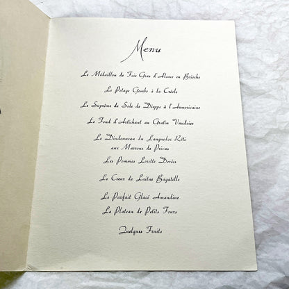 1960s - Vintage French Line Menu from SS Flandre Ship - Gala Dinner New Year's Eve 1961 - Versailles Art Cover - Collectible Ocean Liner