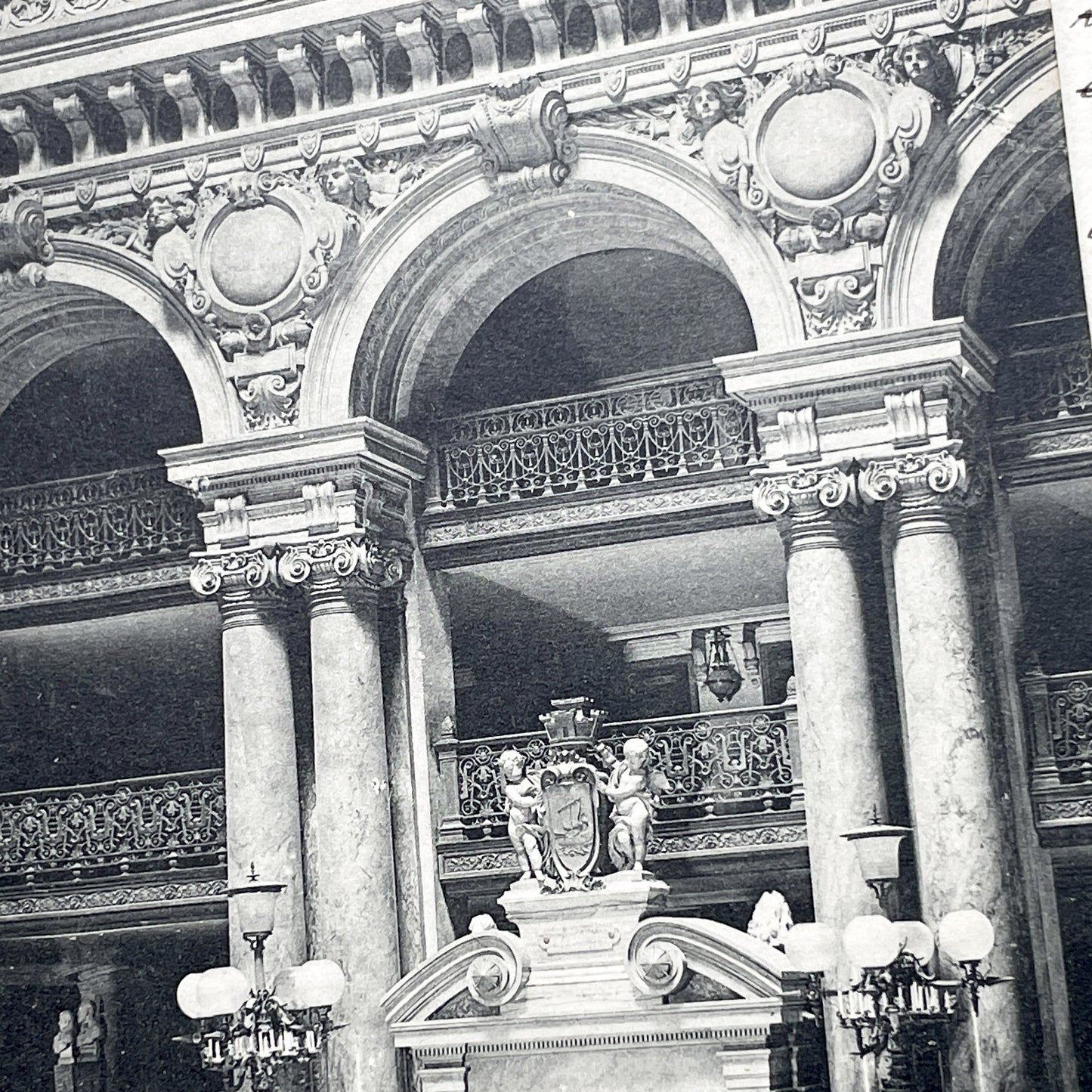 1910s - Paris Opera Grand Staircase Monumental Entrance Postcard - Palais Garnier Architecture - French Landmark Souvenir