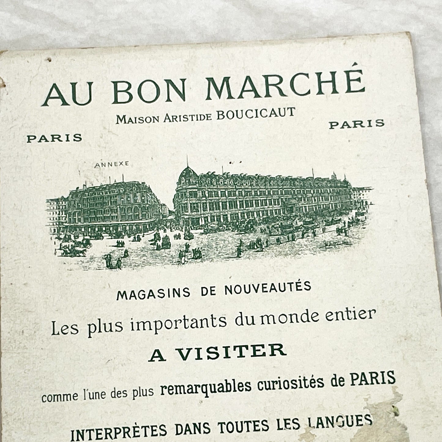 1900s - Au Bon Marché Chromo Card - French Advertising Ephemera - Les Souhaits Ridicules - Vintage Paris Department Store Art Print