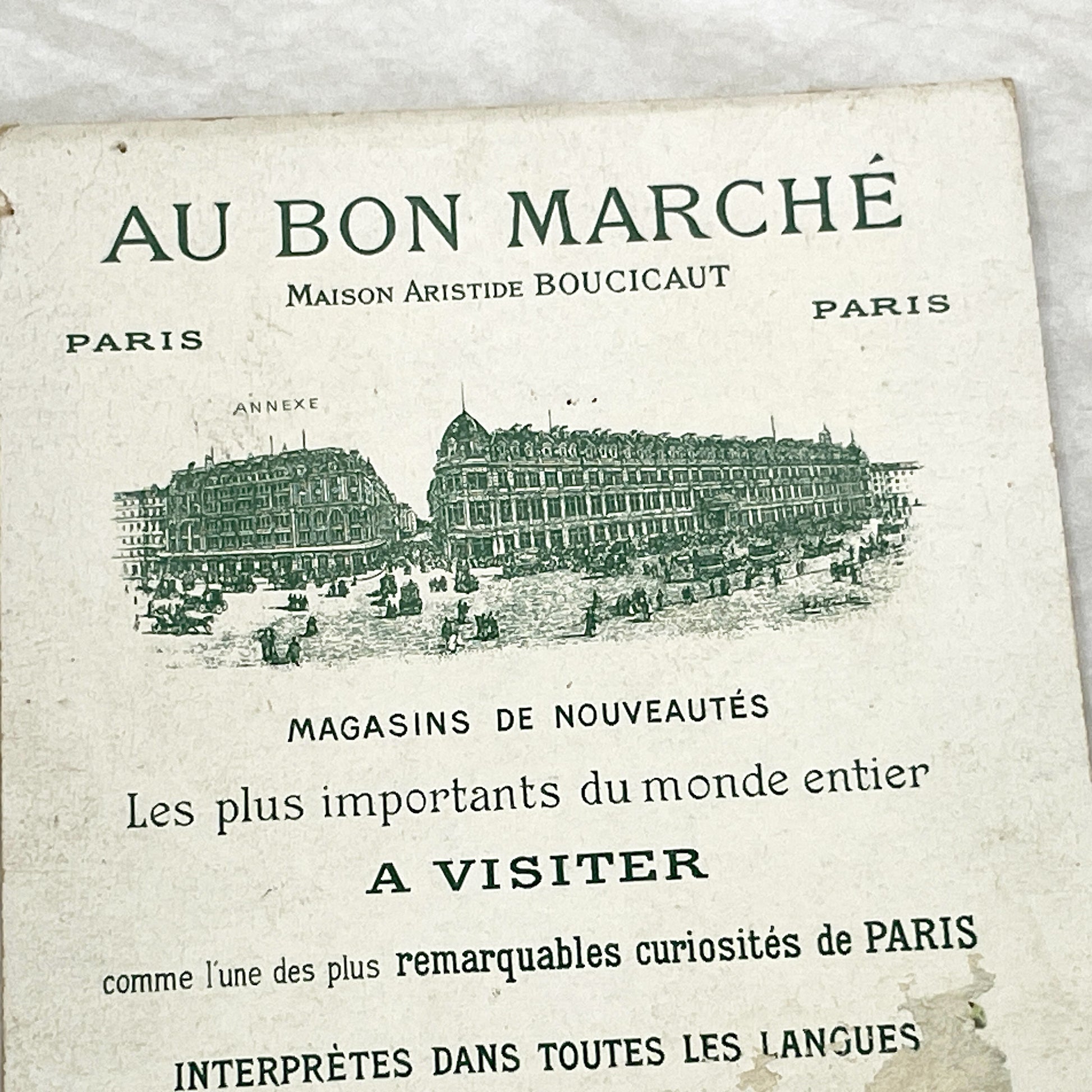 1900s - Au Bon Marché Chromo Card - French Advertising Ephemera - Les Souhaits Ridicules - Vintage Paris Department Store Art Print