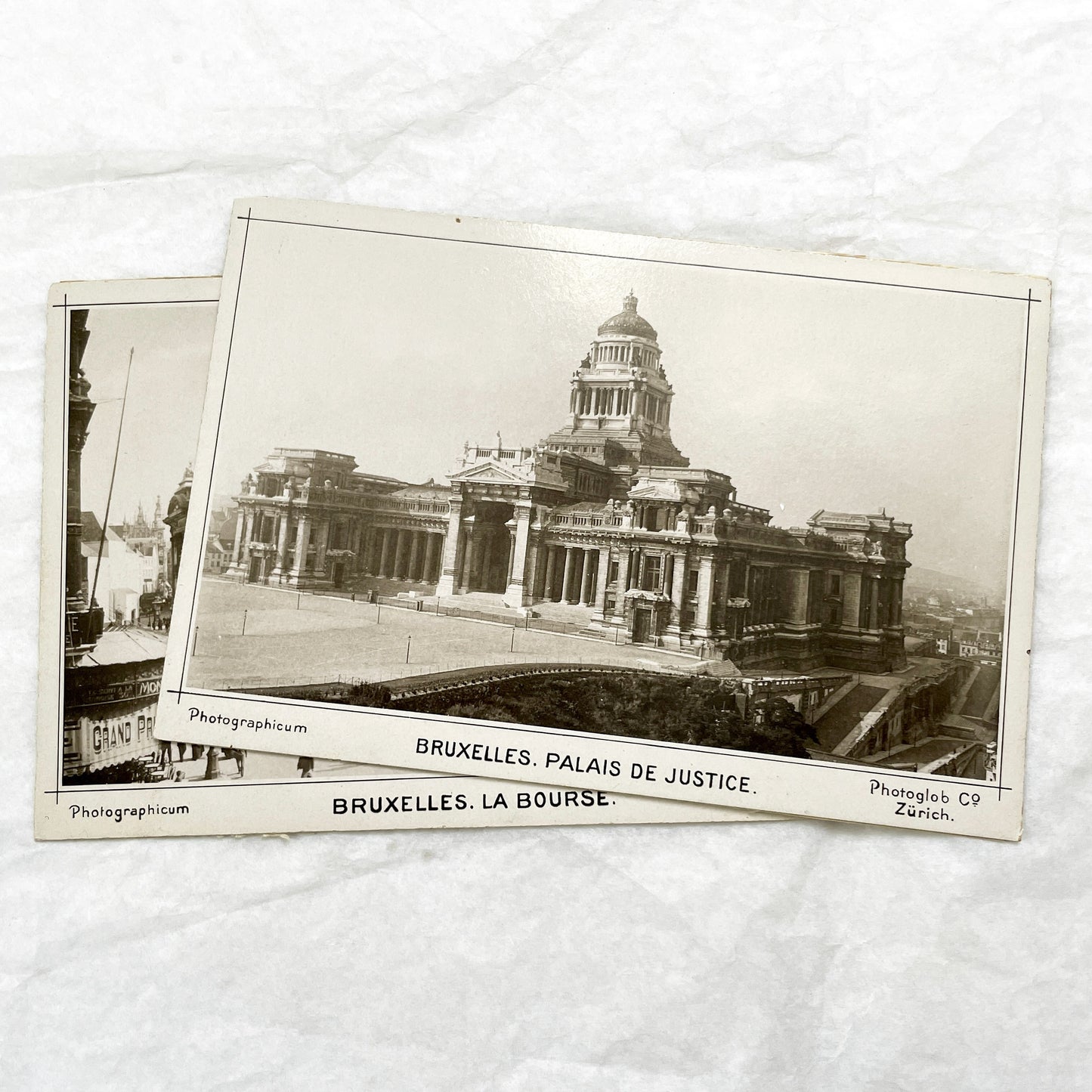 1900s - 7 Vintage Brussels Photos - Historic Belgian City Views - Grand Place, Bourse, Palais de Justice - Photoglob Co Zürich Prints