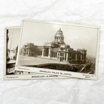 1900s - 7 Vintage Brussels Photos - Historic Belgian City Views - Grand Place, Bourse, Palais de Justice - Photoglob Co Zürich Prints