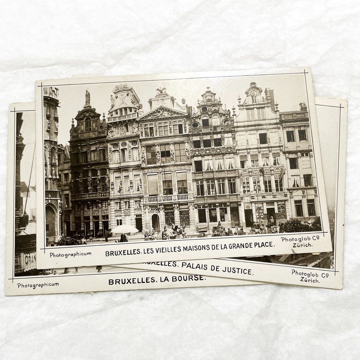 1900s - 7 Vintage Brussels Photos - Historic Belgian City Views - Grand Place, Bourse, Palais de Justice - Photoglob Co Zürich Prints