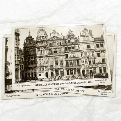 1900s - 7 Vintage Brussels Photos - Historic Belgian City Views - Grand Place, Bourse, Palais de Justice - Photoglob Co Zürich Prints