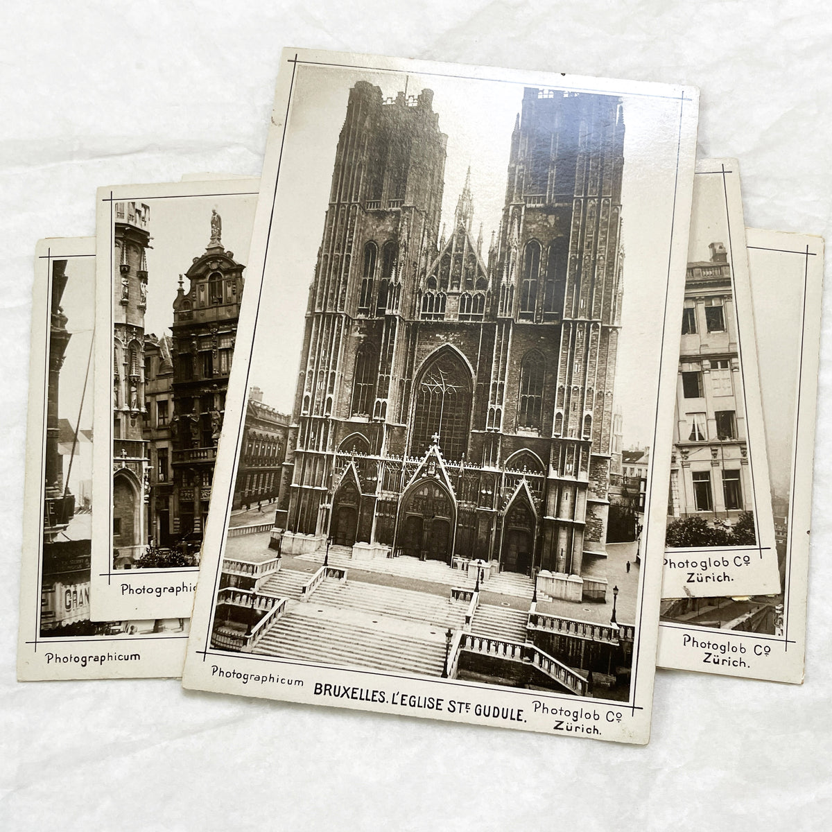 1900s - 7 Vintage Brussels Photos - Historic Belgian City Views - Grand Place, Bourse, Palais de Justice - Photoglob Co Zürich Prints