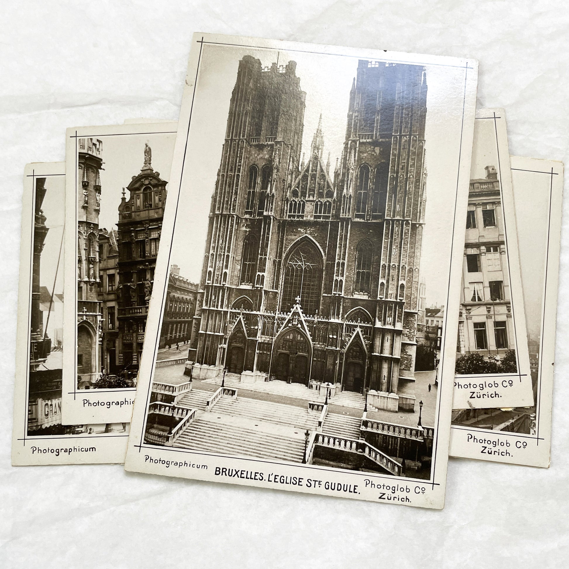 1900s - 7 Vintage Brussels Photos - Historic Belgian City Views - Grand Place, Bourse, Palais de Justice - Photoglob Co Zürich Prints