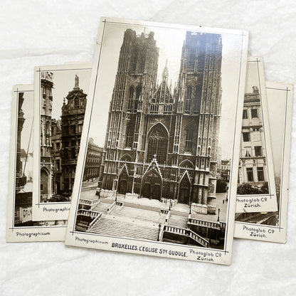 1900s - 7 Vintage Brussels Photos - Historic Belgian City Views - Grand Place, Bourse, Palais de Justice - Photoglob Co Zürich Prints