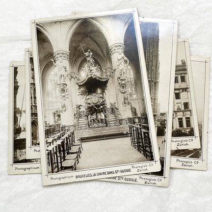 1900s - 7 Vintage Brussels Photos - Historic Belgian City Views - Grand Place, Bourse, Palais de Justice - Photoglob Co Zürich Prints