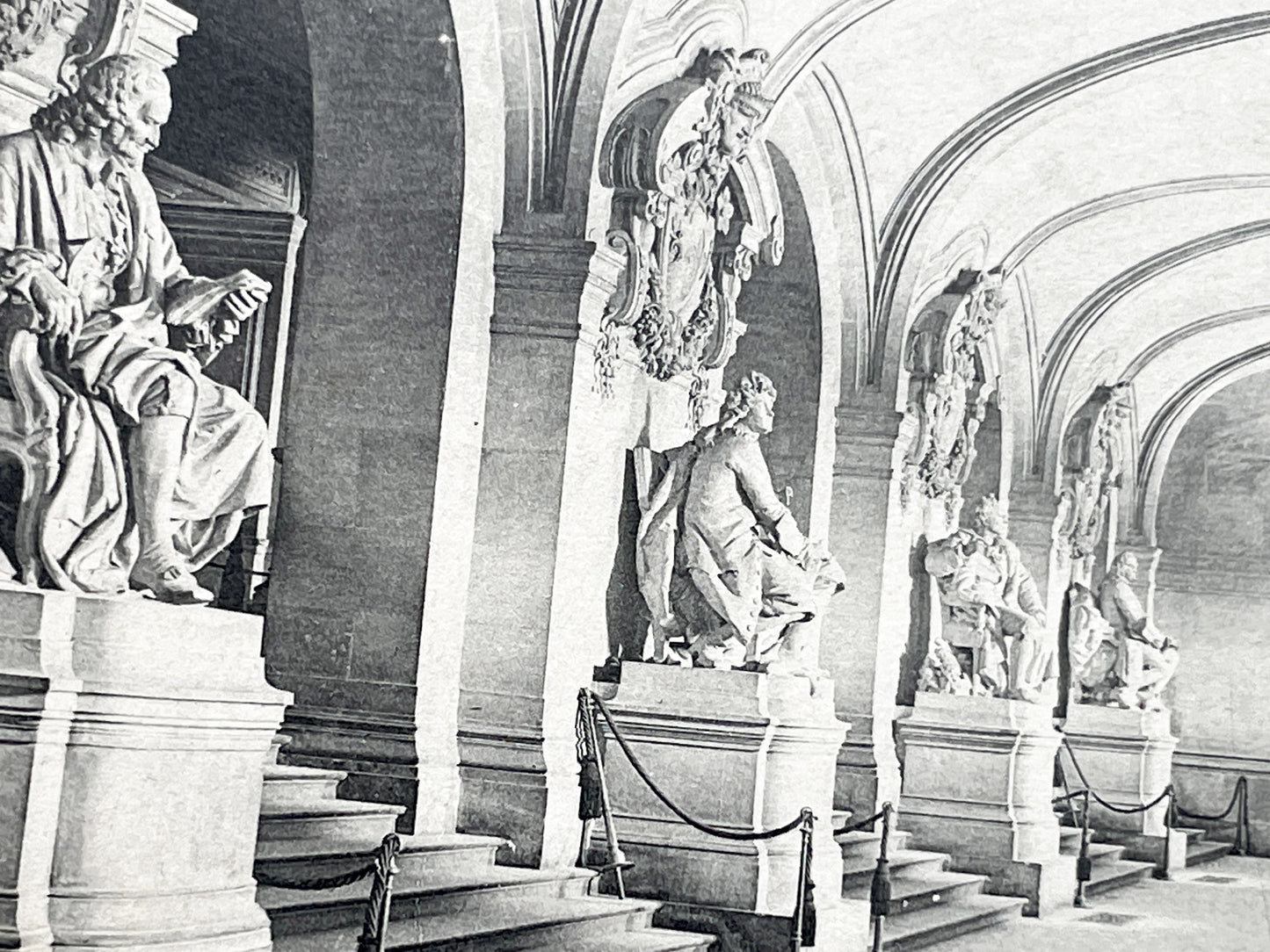1910s - Paris Opera House Vestibule - French Landmark Architecture Postcard - Grand Opéra Garnier Hall View - Vintage Black and White